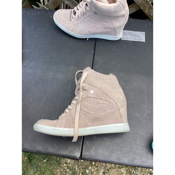 Coach Women's Pale Pink Alexis Suede Hidden Wedge Sneaker 8M - Picture 6 of 7